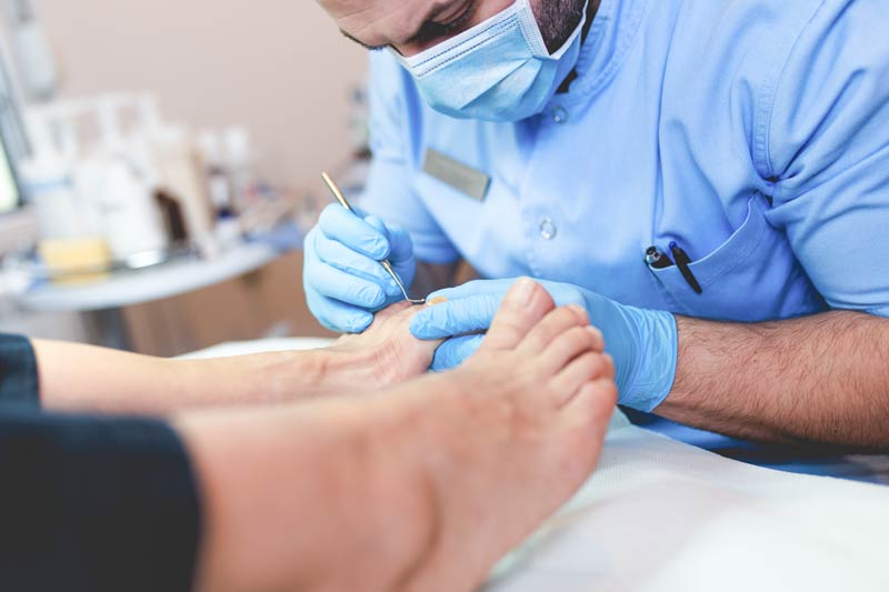 Ingrowing toenail being treated by Podiatrist